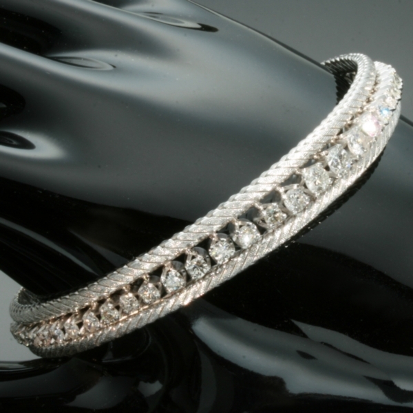 Vintage white gold diamond tennis bracelet from the Sixties